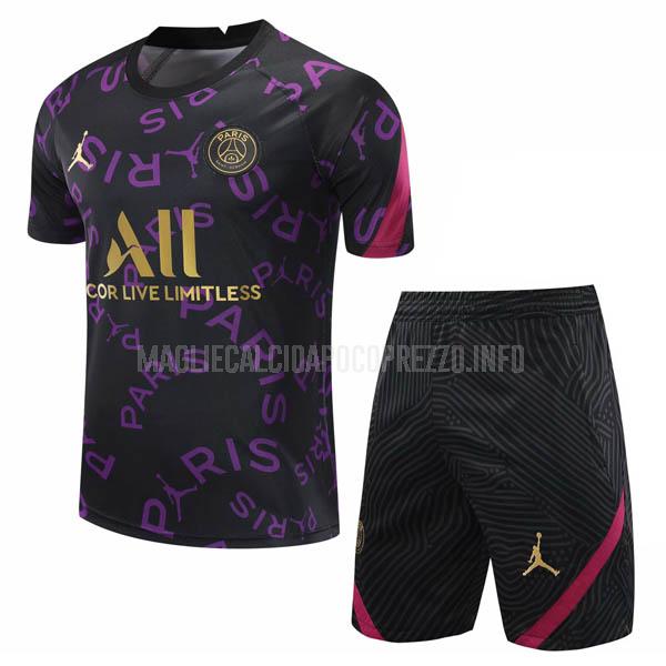 maglia allenamento e pantaloni paris saint-germain nero viola 2020-21