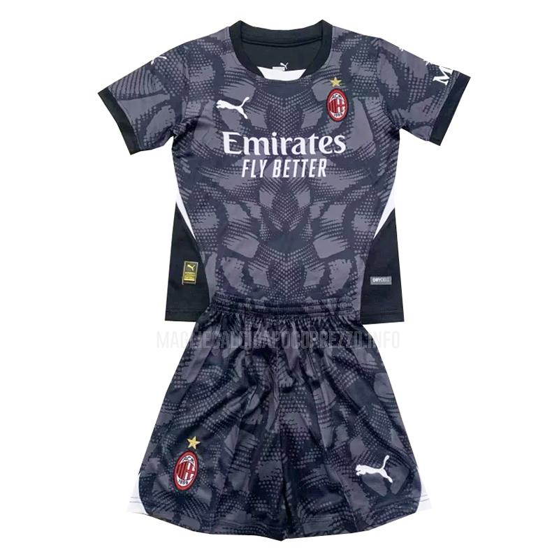 maglietta ac milan bambino portiere nero 2024-25